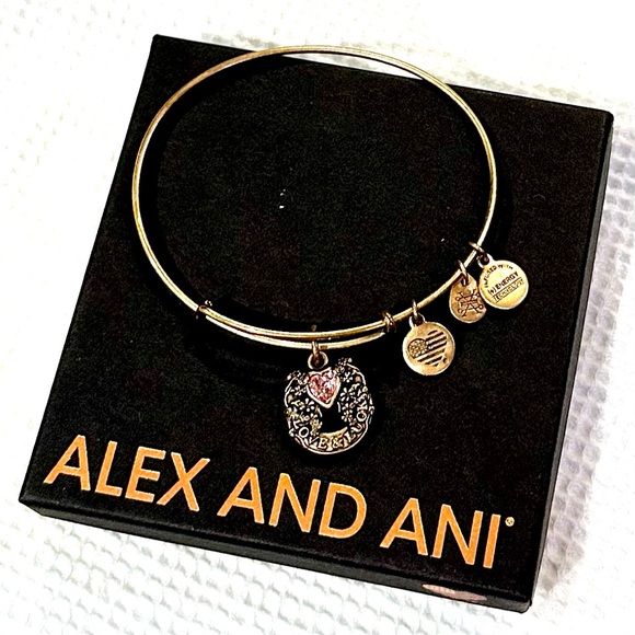 Alex and Ani Bangle Bracelet Fortune’s Favor Love Luck Serendipity NIB - Picture 9 of 9